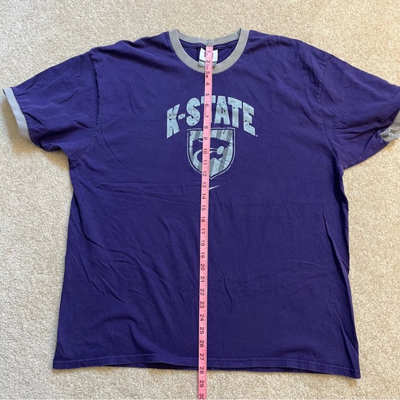 VINTAGE K-State Wildcats Shirt Mens Extra Large Purple Nike Trim Cotton NCAA - Picture 7 of 8